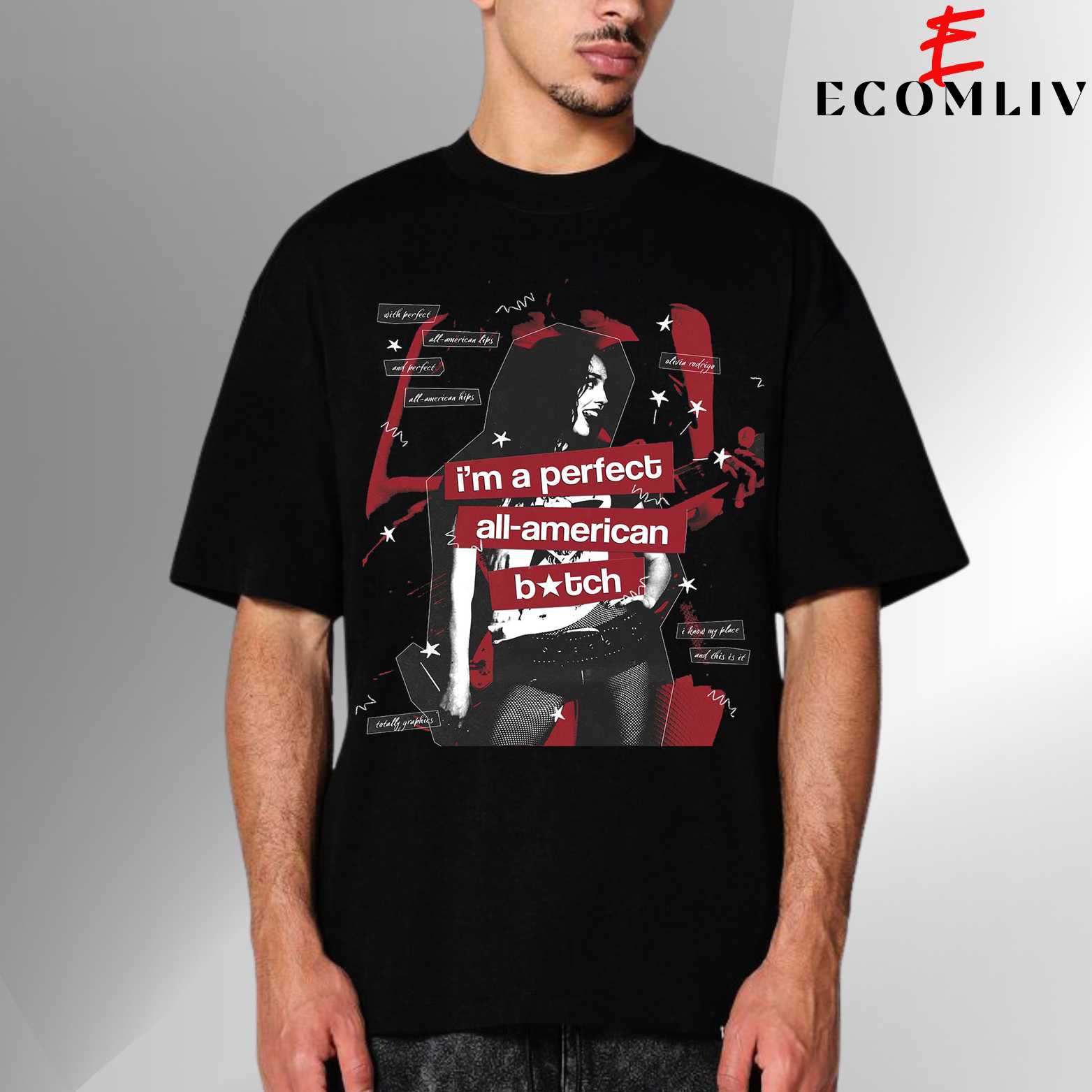 All American Bitch Tee, Olivia Rodrigo Graphic T-Shirt